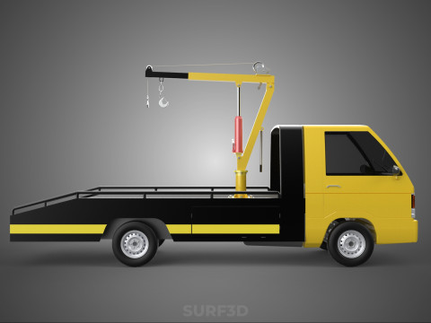 JACK CRANE LIFTER HAND CRANK WINCH HOIST TOW TRUCK PICKUP TOWING 3D 모델