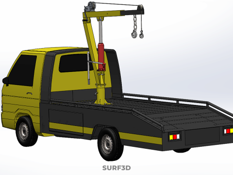 JACK CRANE LIFTER HAND CRANK WINCH HOIST TOW TRUCK PICKUP TOWING 3D 모델