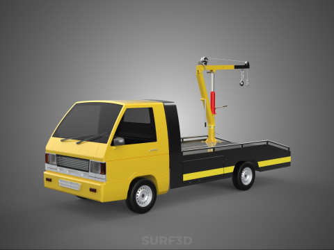 HYDRAULIC JACK CRANE LIFTING MANUAL WINCH HOIST TOW TRUCK PICKUP 3D 모델