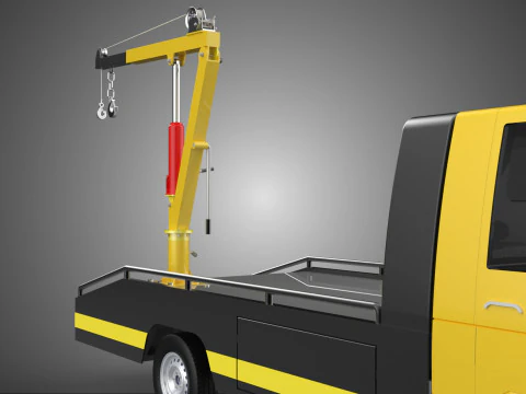 HYDRAULIC JACK CRANE LIFTING MANUAL WINCH HOIST TOW TRUCK PICKUP 3D Model