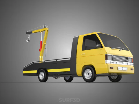HYDRAULIC JACK CRANE LIFTING MANUAL WINCH HOIST TOW TRUCK PICKUP 3D Model