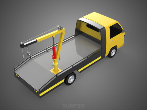 HYDRAULIC JACK CRANE LIFTING MANUAL WINCH HOIST TOW TRUCK PICKUP 3D Модель