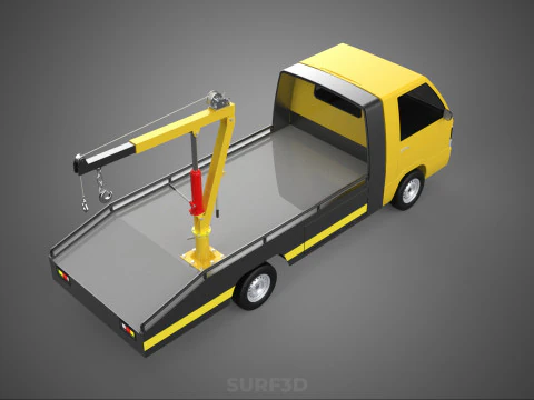 HYDRAULIC JACK CRANE LIFTING MANUAL WINCH HOIST TOW TRUCK PICKUP 3D Model