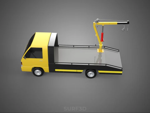 HYDRAULIC JACK CRANE LIFTING MANUAL WINCH HOIST TOW TRUCK PICKUP 3D Model