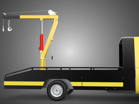 HYDRAULIC JACK CRANE LIFTING MANUAL WINCH HOIST TOW TRUCK PICKUP 3D Model