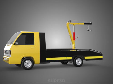HYDRAULIC JACK CRANE LIFTING MANUAL WINCH HOIST TOW TRUCK PICKUP 3D Модель