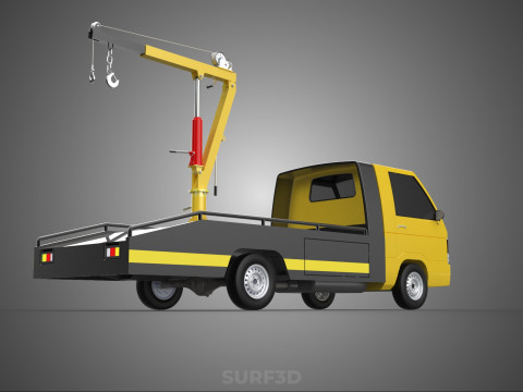 HYDRAULIC JACK CRANE LIFTING MANUAL WINCH HOIST TOW TRUCK PICKUP 3D Модель