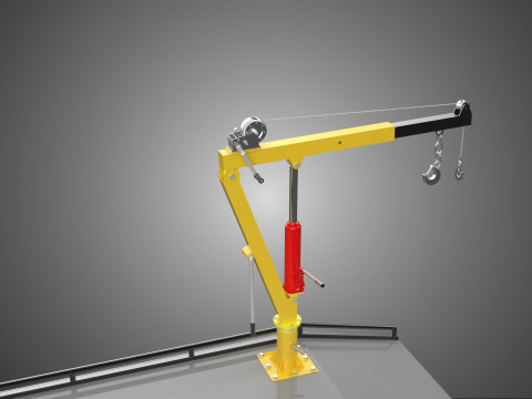 HYDRAULIC JACK CRANE LIFTING MANUAL WINCH HOIST TOW TRUCK PICKUP 3D Модель