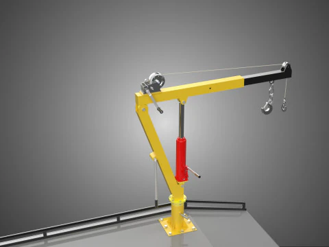 HYDRAULIC JACK CRANE LIFTING MANUAL WINCH HOIST TOW TRUCK PICKUP 3D Model