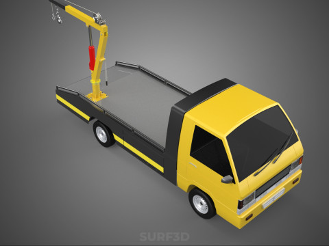 HYDRAULIC JACK CRANE LIFTING MANUAL WINCH HOIST TOW TRUCK PICKUP 3D Модель
