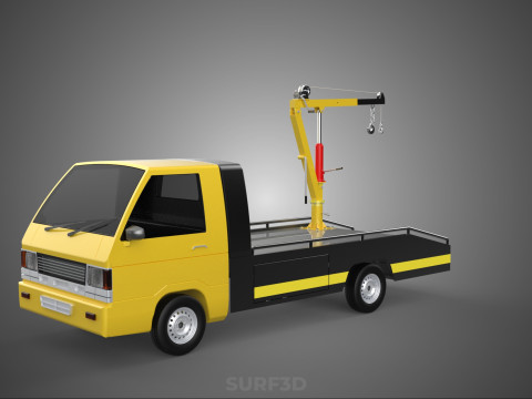 HYDRAULIC JACK CRANE LIFTING MANUAL WINCH HOIST TOW TRUCK PICKUP 3D Модель