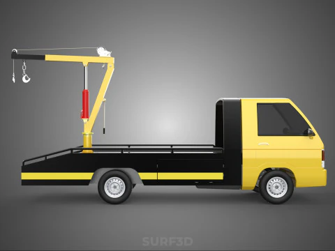 HYDRAULIC JACK CRANE LIFTING MANUAL WINCH HOIST TOW TRUCK PICKUP 3D Model