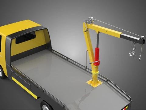 HYDRAULIC JACK CRANE LIFTING MANUAL WINCH HOIST TOW TRUCK PICKUP 3D Model
