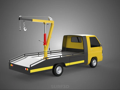 HYDRAULIC JACK CRANE LIFTING MANUAL WINCH HOIST TOW TRUCK PICKUP 3D Model