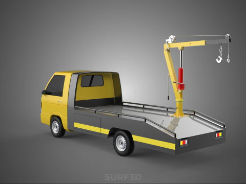 HYDRAULIC JACK CRANE LIFTING MANUAL WINCH HOIST TOW TRUCK PICKUP 3D Model