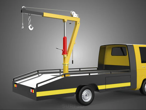 HYDRAULIC JACK CRANE LIFTING MANUAL WINCH HOIST TOW TRUCK PICKUP 3D Model