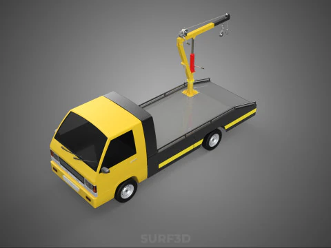 HYDRAULIC JACK CRANE LIFTING MANUAL WINCH HOIST TOW TRUCK PICKUP 3D Model