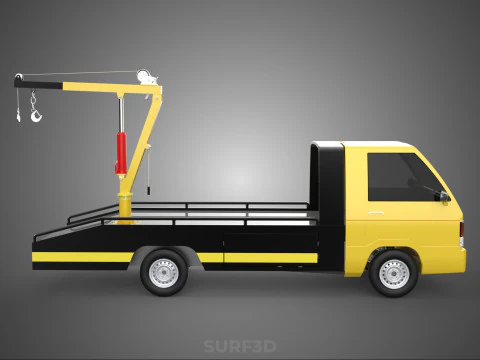 HYDRAULIC JACK CRANE LIFTING MANUAL WINCH HOIST TOW TRUCK PICKUP 3D Model