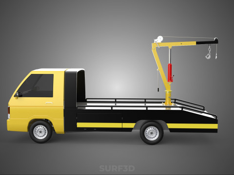 HYDRAULIC JACK CRANE LIFTING MANUAL WINCH HOIST TOW TRUCK PICKUP 3D Модель