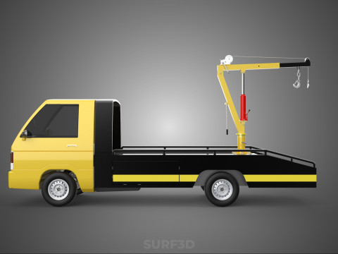 HYDRAULIC JACK CRANE LIFTING MANUAL WINCH HOIST TOW TRUCK PICKUP 3D Модель
