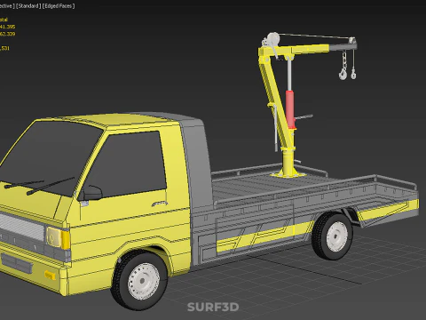 HYDRAULIC JACK CRANE LIFTING MANUAL WINCH HOIST TOW TRUCK PICKUP 3D Model