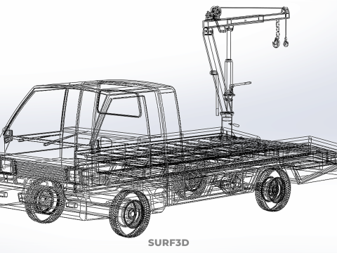 HYDRAULIC JACK CRANE LIFTING MANUAL WINCH HOIST TOW TRUCK PICKUP 3D Модель
