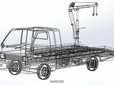 HYDRAULIC JACK CRANE LIFTING MANUAL WINCH HOIST TOW TRUCK PICKUP 3D Model