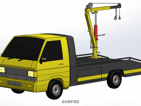 HYDRAULIC JACK CRANE LIFTING MANUAL WINCH HOIST TOW TRUCK PICKUP 3D Model