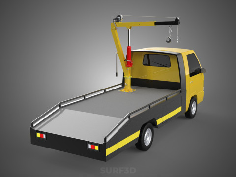 ROADSIDE SERVICE TOW TRUCK OVERHEAD REAR RECOVERY LIFTING CRANE Model 3D