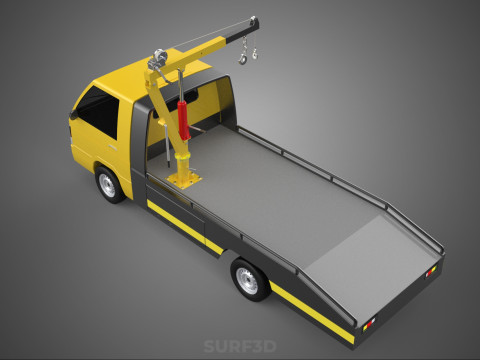 ROADSIDE SERVICE TOW TRUCK OVERHEAD REAR RECOVERY LIFTING CRANE 3D Model