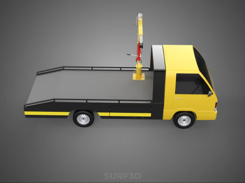 ROADSIDE SERVICE TOW TRUCK OVERHEAD REAR RECOVERY LIFTING CRANE 3D Model