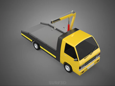 ROADSIDE SERVICE TOW TRUCK OVERHEAD REAR RECOVERY LIFTING CRANE 3D Model