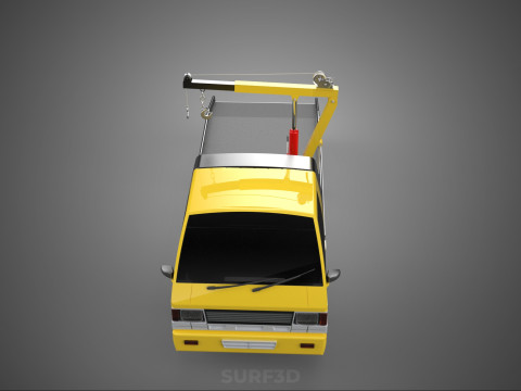 ROADSIDE SERVICE TOW TRUCK OVERHEAD REAR RECOVERY LIFTING CRANE 3D Model