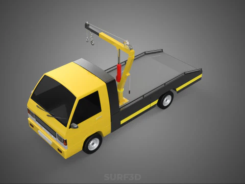 ROADSIDE SERVICE TOW TRUCK OVERHEAD REAR RECOVERY LIFTING CRANE 3D Model