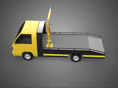 ROADSIDE SERVICE TOW TRUCK OVERHEAD REAR RECOVERY LIFTING CRANE 3D Model