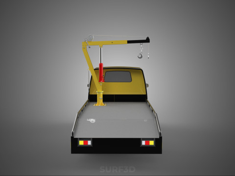 ROADSIDE SERVICE TOW TRUCK OVERHEAD REAR RECOVERY LIFTING CRANE 3D Model