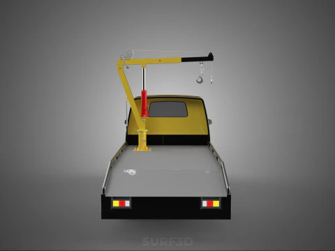 ROADSIDE SERVICE TOW TRUCK OVERHEAD REAR RECOVERY LIFTING CRANE 3D Model