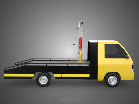 ROADSIDE SERVICE TOW TRUCK OVERHEAD REAR RECOVERY LIFTING CRANE 3D Model