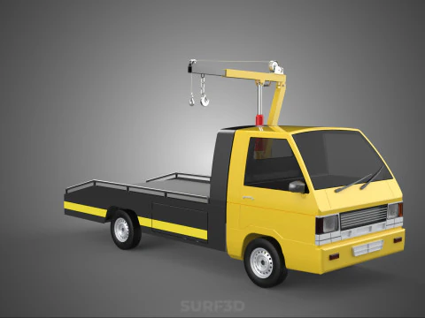 ROADSIDE SERVICE TOW TRUCK OVERHEAD REAR RECOVERY LIFTING CRANE 3D Model