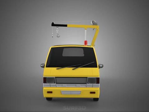 ROADSIDE SERVICE TOW TRUCK OVERHEAD REAR RECOVERY LIFTING CRANE 3D Model