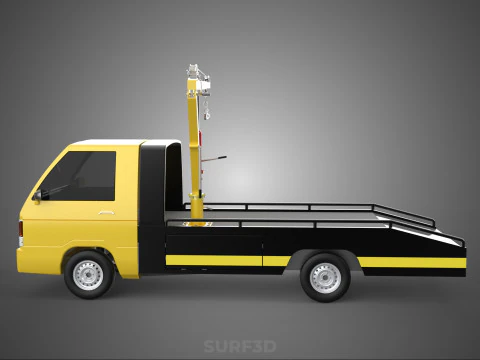 ROADSIDE SERVICE TOW TRUCK OVERHEAD REAR RECOVERY LIFTING CRANE 3D Model