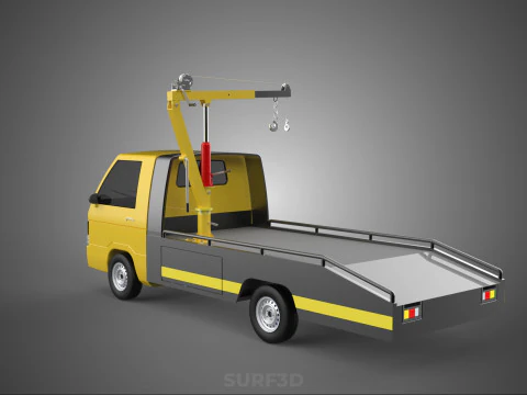 ROADSIDE SERVICE TOW TRUCK OVERHEAD REAR RECOVERY LIFTING CRANE 3D Model