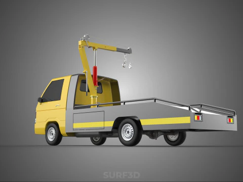 ROADSIDE SERVICE TOW TRUCK OVERHEAD REAR RECOVERY LIFTING CRANE 3D Model