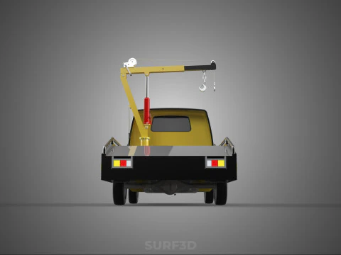 ROADSIDE SERVICE TOW TRUCK OVERHEAD REAR RECOVERY LIFTING CRANE 3D Model