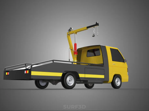 ROADSIDE SERVICE TOW TRUCK OVERHEAD REAR RECOVERY LIFTING CRANE 3D Model