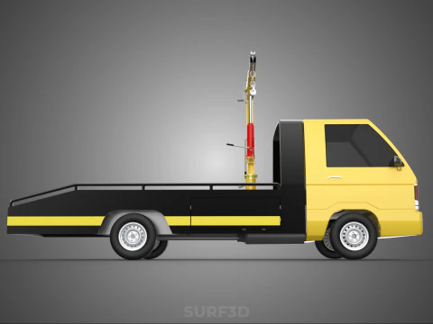 ROADSIDE SERVICE TOW TRUCK OVERHEAD REAR RECOVERY LIFTING CRANE 3D Model