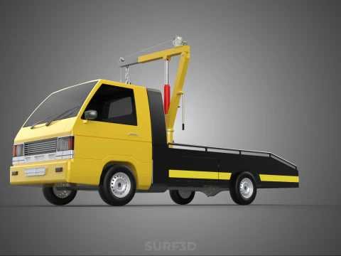 ROADSIDE SERVICE TOW TRUCK OVERHEAD REAR RECOVERY LIFTING CRANE 3D Model