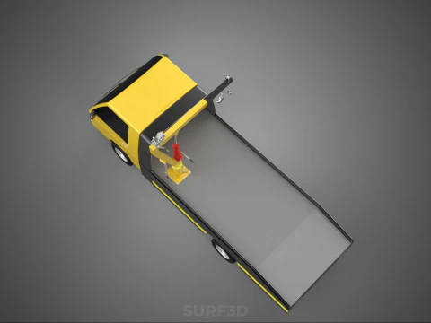 ROADSIDE SERVICE TOW TRUCK OVERHEAD REAR RECOVERY LIFTING CRANE 3D Model
