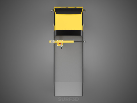 ROADSIDE SERVICE TOW TRUCK OVERHEAD REAR RECOVERY LIFTING CRANE 3D Model