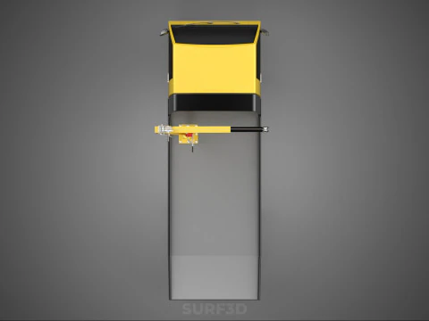 ROADSIDE SERVICE TOW TRUCK OVERHEAD REAR RECOVERY LIFTING CRANE 3D Model